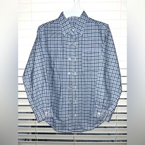 Boy’s Blue Plaid Button Down Long Sleeve Shirt size small